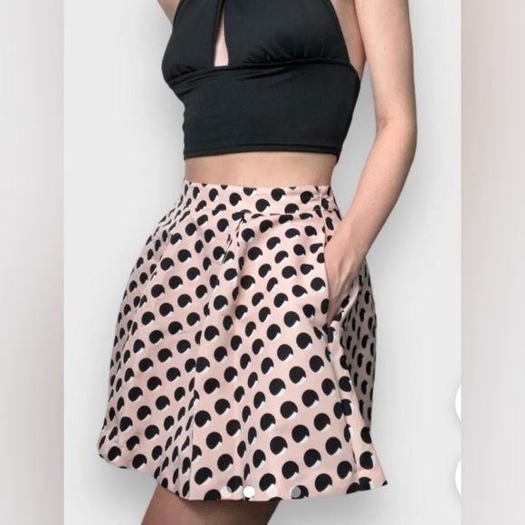Forever 21 Pink/Black Polka Dot Mini Bubble Skirt size 30 - Picture 1 of 7